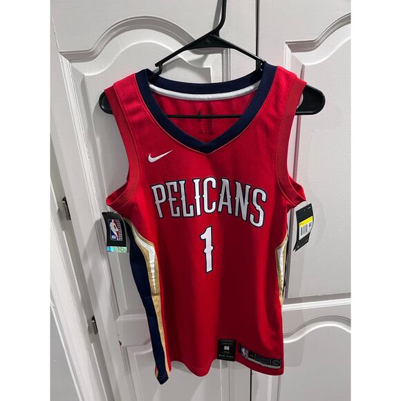 Nike NBA Zion Williamson #1 Pelicans Red Statement Swingman Jersey NWT Men’s S - Picture 8 of 9